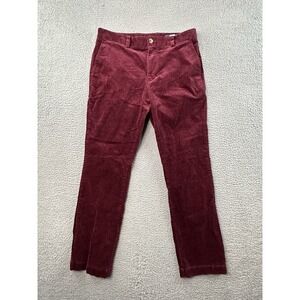 Vineyard Vines Pants Men 32x32 (fits 32x31) Burgundy Corduroy Slim Breaker Pant